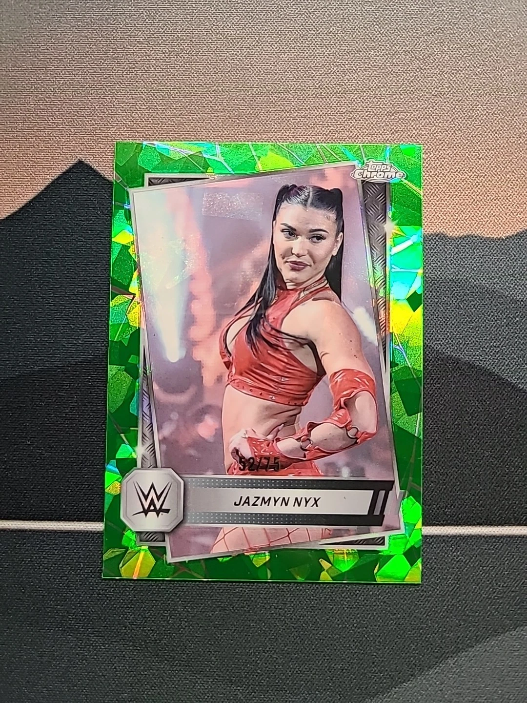 2025 Topps Chrome WWE Sapphire JAZMYN NYX #41 GREEN Refractor /75 NXT 🔥