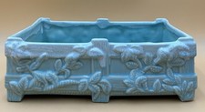 Vintage Cookson Pottery CP 444 USA MCM Aqua Vine Trellis Planter.