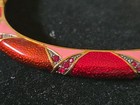 Lot 2 Joan Rivers Red Pink Enamel Red Rhinestones Clamper Bracelet Post Earrings — photo 4