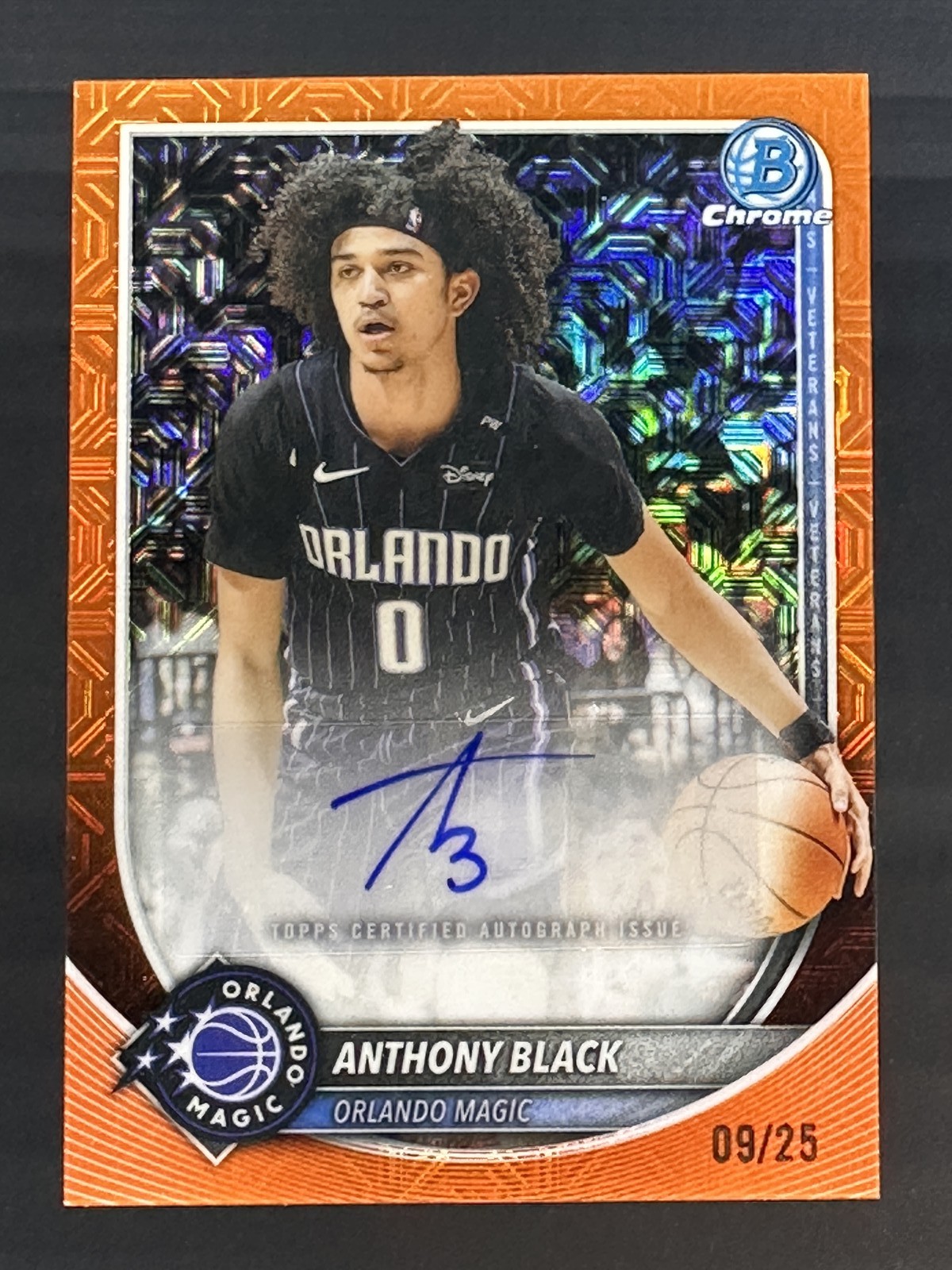 Anthony Black Auto /25 Orange Mojo Refractor 2025-26 Bowman Chrome