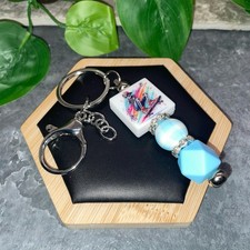 4.5 Stainless Steel Silicone Bead Keychain Purse Backpack Skateboard New C1027