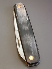 ANCIEN COUTEAU 3 pièces, PARAPLUIE À L'ÉPREUVE, THIERS, XXème, manche corne.