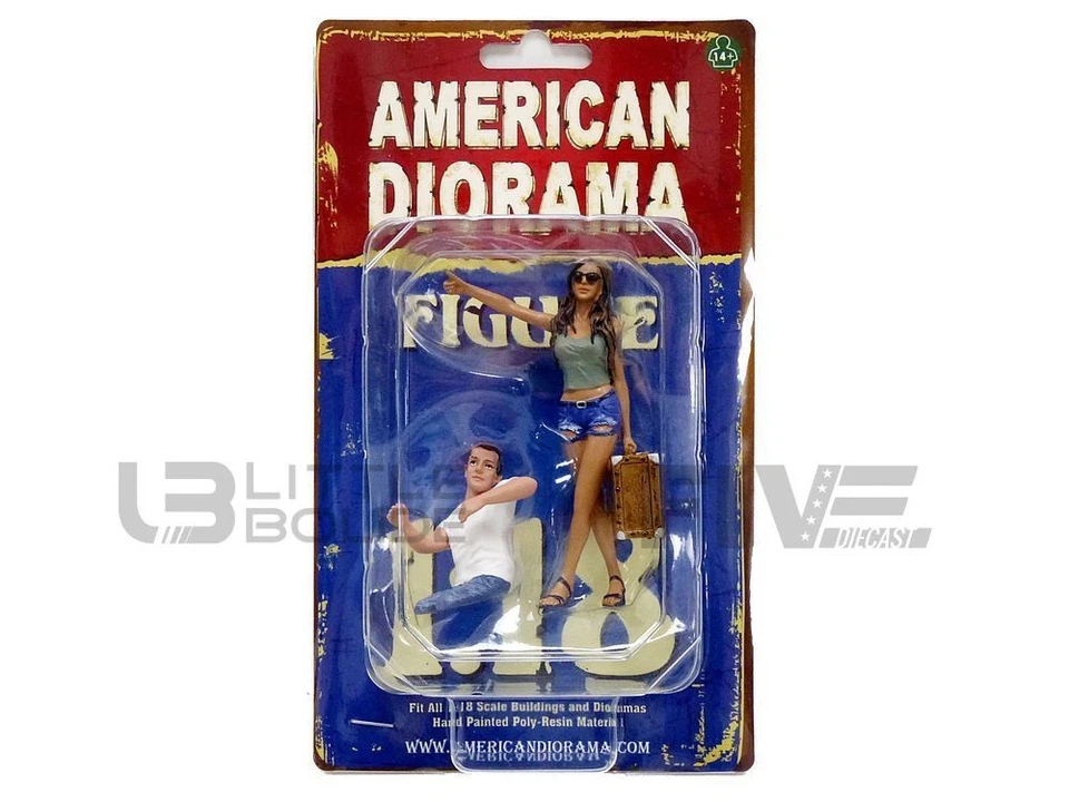 AMERICAN DIORAMA 1/18 - FIGURINES AUTO STOPEUSE ET CONDUCTEUR 23896G - Photo 1/1