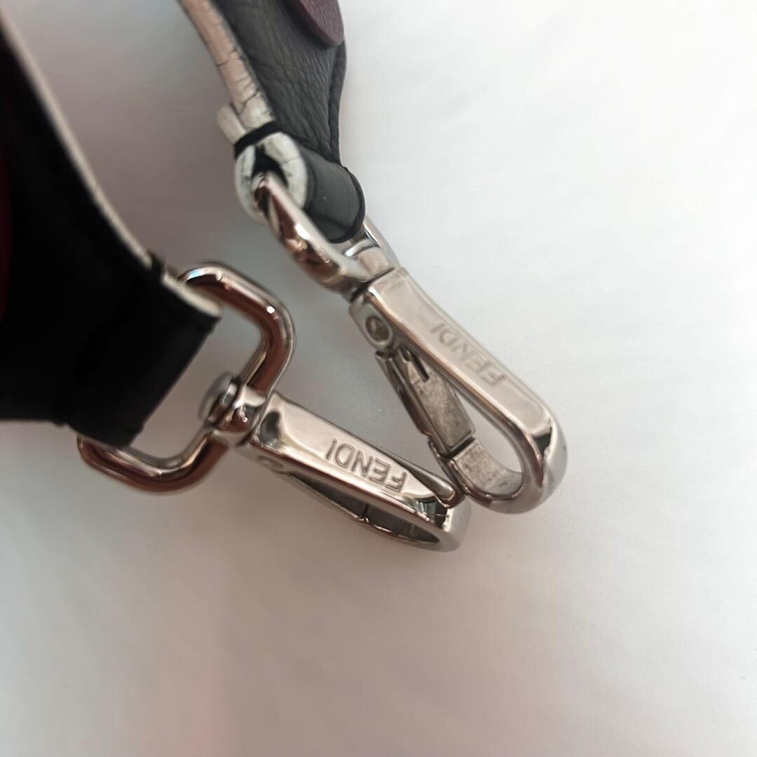 FENDI Shoulder Y2K Studs Strap You Heart Black Leather Vintage Auth From Japan — image 18