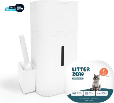 Litter Zero Premium Cat Litter Disposal System White Smart Waste 