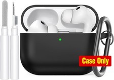 Black Silicone Case Cover for AirPods Pro 3 2025 with Cleaning Kit Included