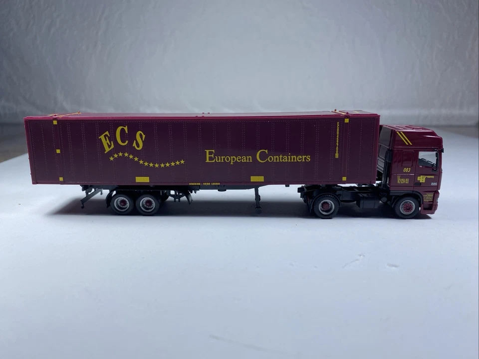 T132 HERPA 1:87 HO LKW DAF ECS European Containers H0 Sattelzug  - Bild 4 von 4