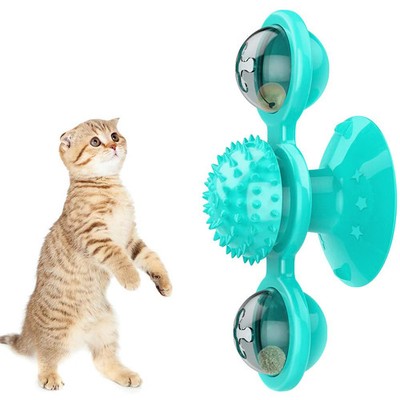 Pet Windmill Toy for Dogs Cats (Blue)