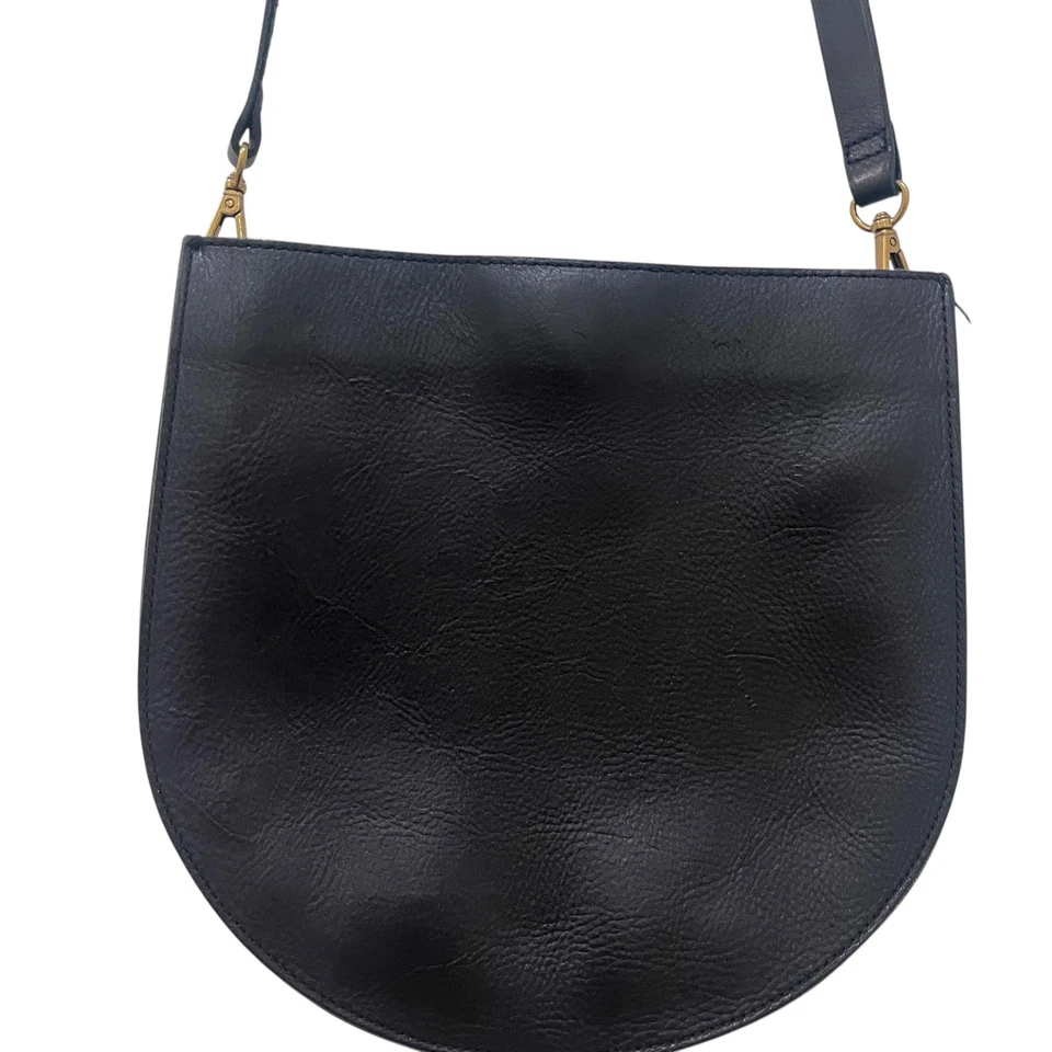 Bolso Bandolera Madewell The Transport U Cuero Negro Correa Ajustable Cremallera Foto 4 de 4