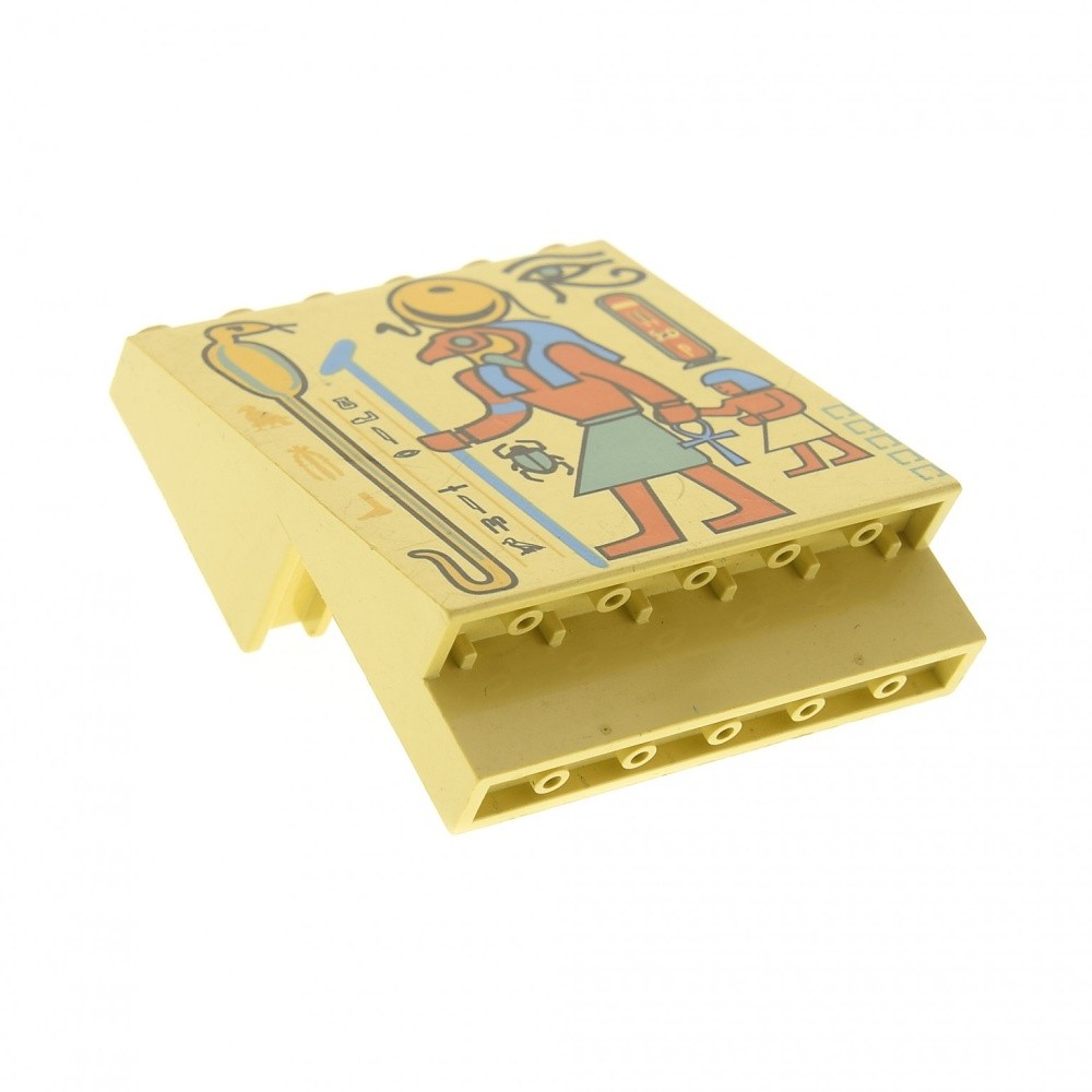 1X Lego Panels 4X6X6 Beige Hieroglyphs Snake Bird Wall Wall 5988 30156PX4