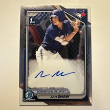 2024 Bowman Sam Shaw Chrome Auto #CPA-SS 1st Prospect Toronto Blue Jays JE4