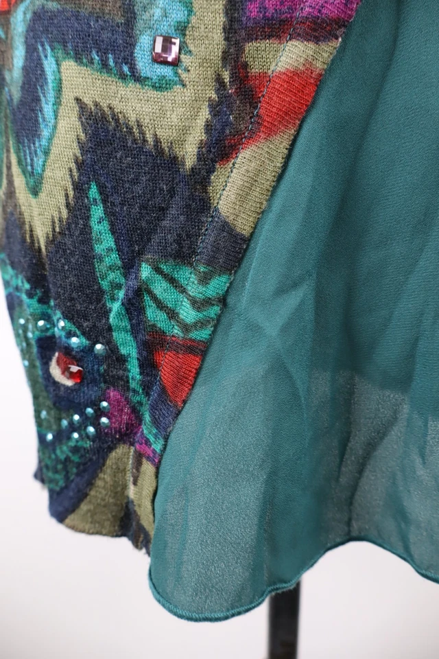 DESIGUAL VESTITO DONNA TG. XS WOMAN CASUAL VINTAGE DRESS ABITO LANA WOOL - Immagine 3 di 4