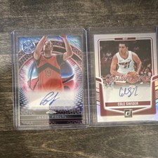 Topps Chrome Donruss Jakob Poeltl /55  Cole Swider NBA 2024-25 Auto Card Lot (2)