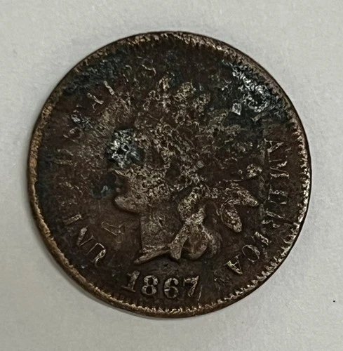 1867 Indian Cent Very Good Details Better Date Corroded