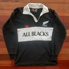 New Zealand Rugby Shirt 1990s All Blacks Canterbury Jersey Top Small