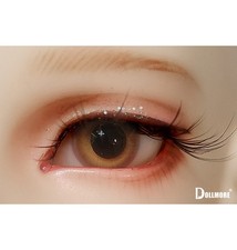 DOLLMORE 12mm Flat Back Oval Glass Eyes (TY02) brown color