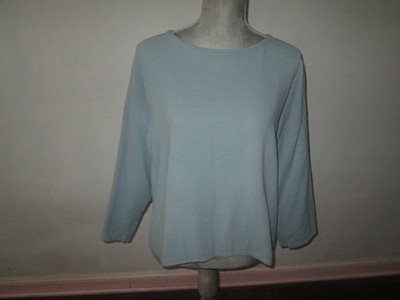 OH MY GAUZE! Becasa Sky Blue Long Sleeve Drop Shoulder Hi Low Lagenlook Top ~ 1