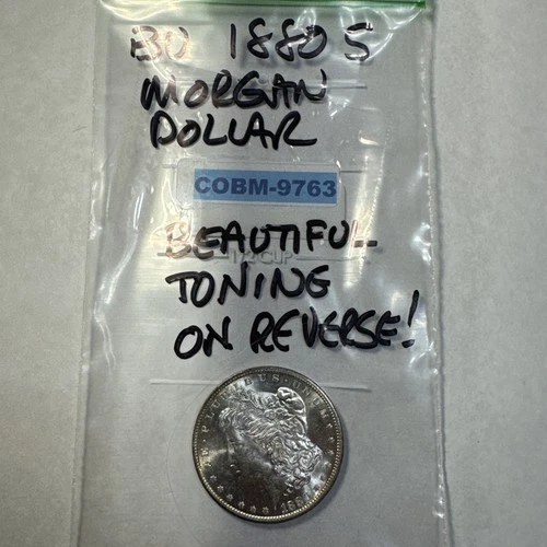 BU 1880-S Morgan 90% Silver Dollar Beautiful Toning on Reverse COBM-9763