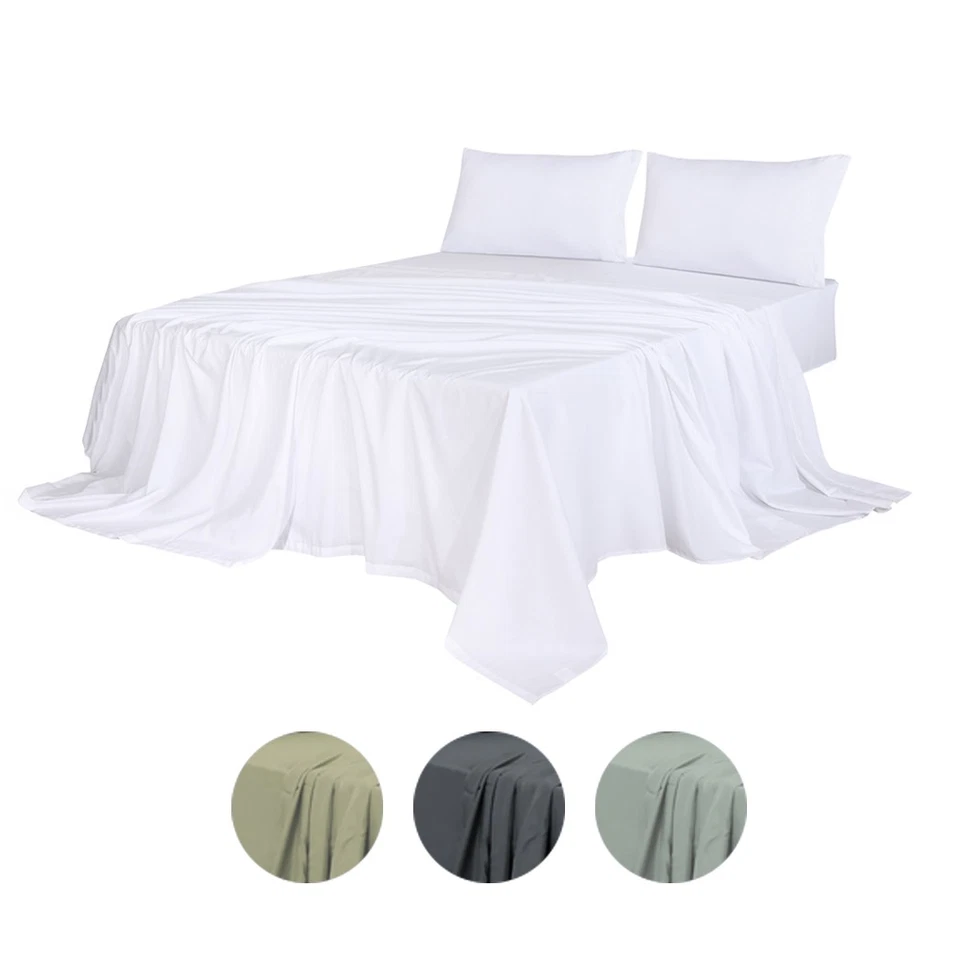 Dreamz Bamboo Fitted Bed Sheet Set Pillowcase Soft Double Queen King Single