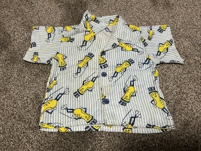 Vintage Mr. Peanut Baby s Button-up Polo Shirt Size XXS Blue Short Sleeve