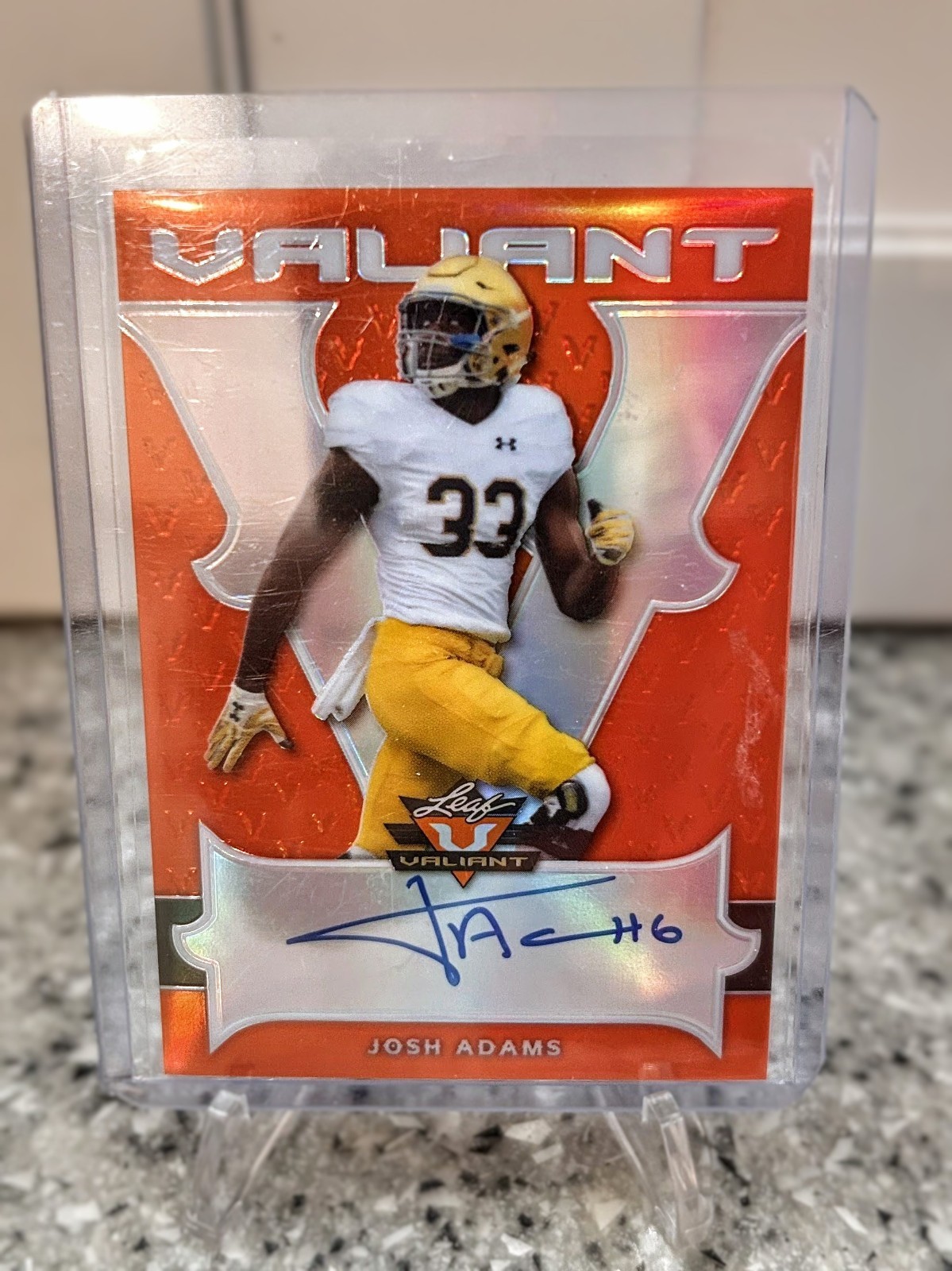 Josh Adams Leaf Flash #BAJA2 Autograph-Orange