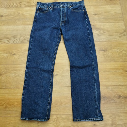 Levi's 501 Jeans Mens W36 L32 Blue Regular Fit Straight Leg Premium Big E Button