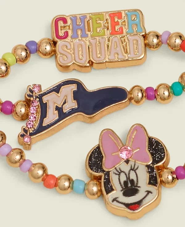 Juego de 3 brazaletes Baublebar x Disney dorados Minnie Mouse Cheer Squad para mujer Foto 3 de 4