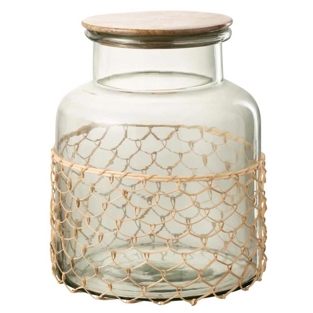 Bocal de conservation Tricot 28cm grand pot en verre et couvercle hermétique cuisine