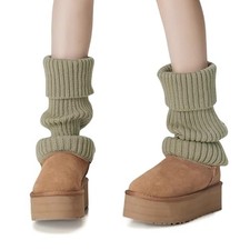 Leg Warmers for Women, Neon Ribbed Leg Socks, Stylish Accessories for 80s Gray