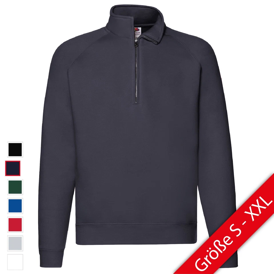 Fruit of the Loom Premium Zip Neck Sweat Hombre Sudadera Cremallera NUEVO - Imagen 1 de 1