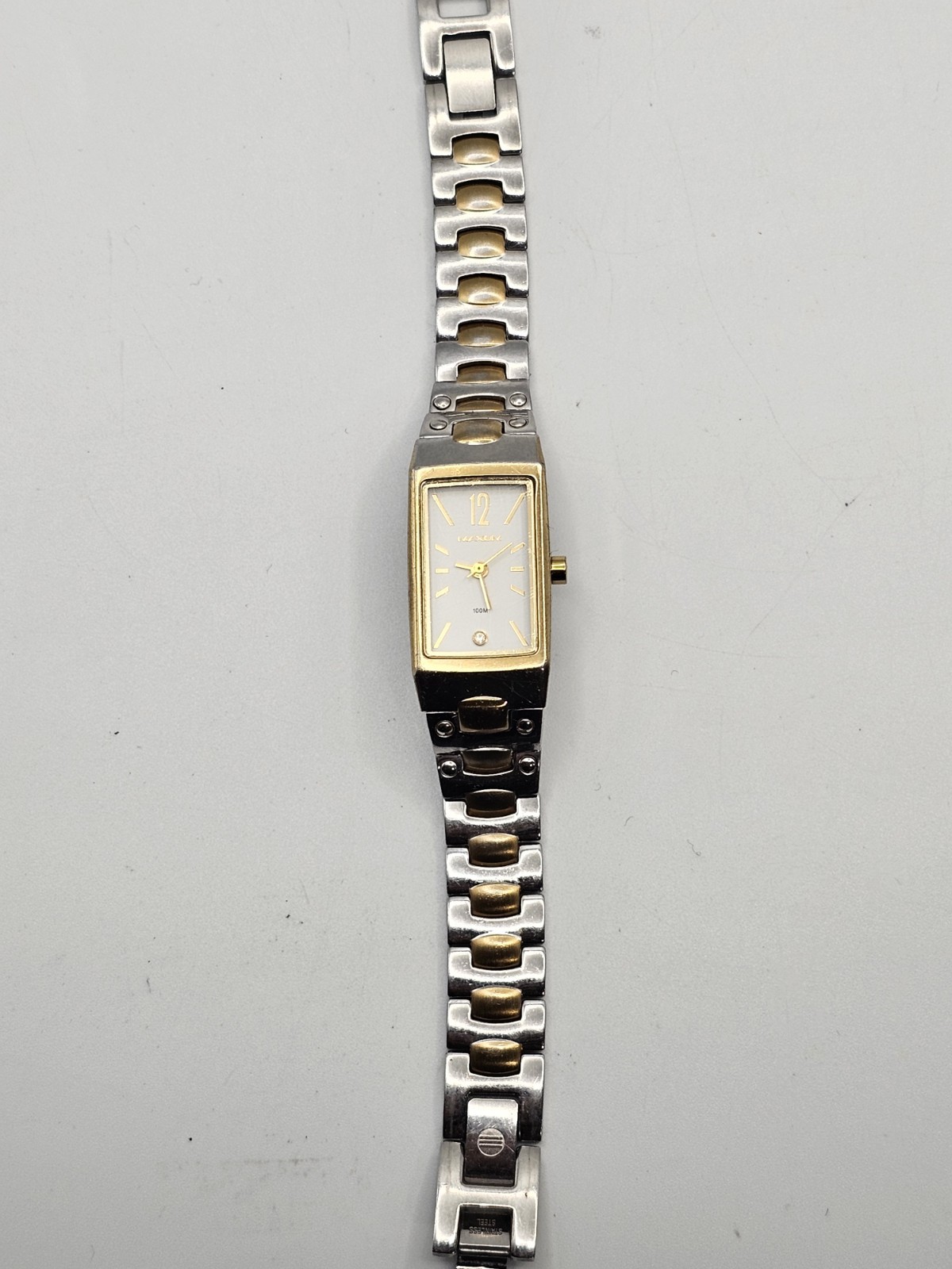 ​Fossil Rectangular Two-Tone Dress Watch 100M Wat… - image 1