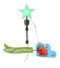 NEW 21.8" Grinch Animated Tree Topper Ornament Sleigh Star LED Christmas Decor