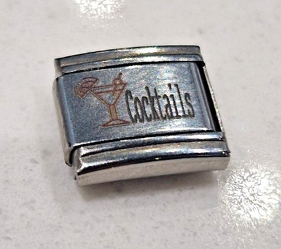 Cocktails Italian Charm Link 9mm Fits All Italian Charms Bracelet Drink