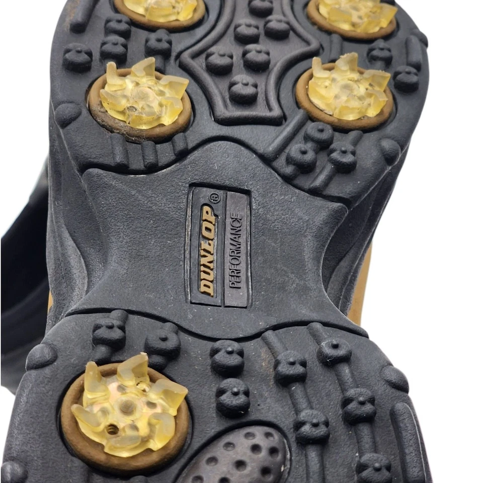 Zapatos de golf Dunlop para hombre 9 sin cordones secos 10 marrón negro suela con púas rendimiento Foto 2 de 4