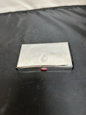 Vintage Coty Paris Silver Tone Powder Compact with Mirror & Puff Mid Century