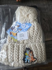 Bluey Child  s Pom Pom Beanie Cream New In Bag 