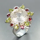Jewellery Natural Quartz Ring 925 Sterling Silver Size 7.5 /R461206