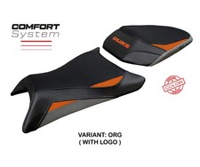 Seat cover Mora Comfort Orange-Gray ORG + logo Tpz comp KTM 390 DUKE 2024 2026