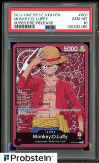2022 One Piece ST01 EN Super Pre release #001 Monkey D. Luffy PSA 10 GEM MINT