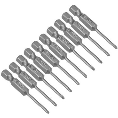 uxcell 10pcs 50mm 1/4'' Hex Shank 2mm PH0 Magnetic Phillips Head Screwdriver B...