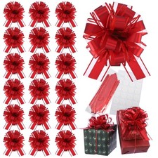 20 PCS Pull Bows Gift Wrapping 6 Inch Ribbon Wedding Florist Matte Red