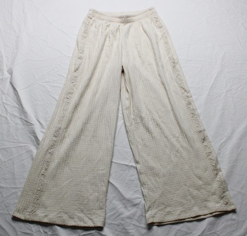 Zara Girl's Lace Trim Ribbed Wide Leg T-Shirt & Pants Set EJ2 Ecru Size 8-9Y - Picture 6 of 9