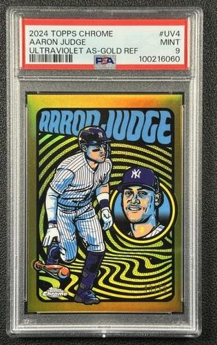 AARON JUDGE PSA 9 2024 TOPPS CHROME #UV-4 ULTRAVIOLET A/S GOLD REFRACTOR 43/50