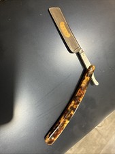 Navaja recta Jr Torrey Co Worcester MA modelo 992 con borde dorado. Bonito vintage