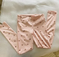 90 Degree by Reflex Girls Pink Heart Print Leggings S/7-8