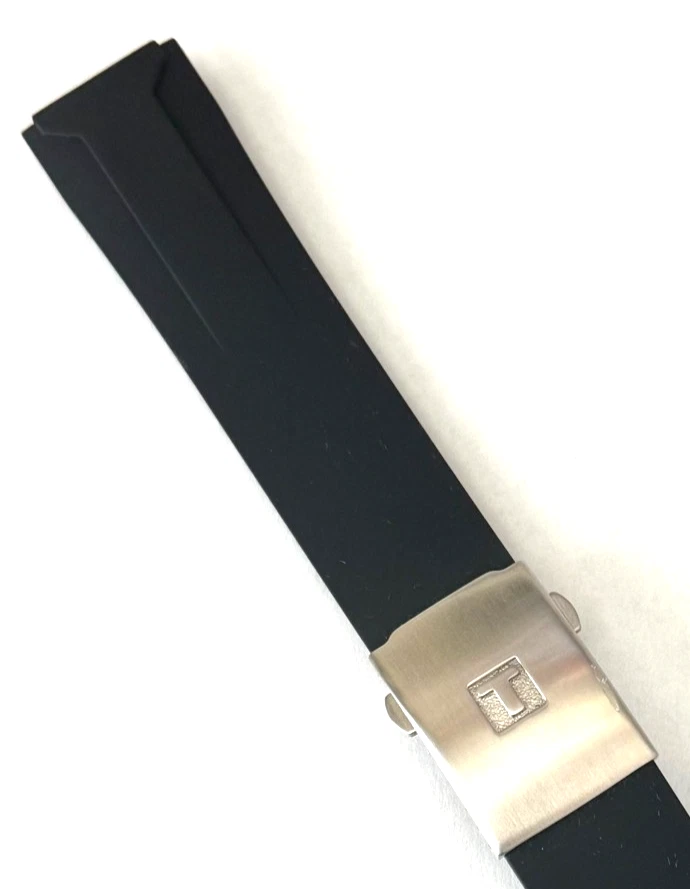 Correa de reloj de goma negra original Tissot Veloci-T T024427A T024417A con cierre Foto 3 de 4