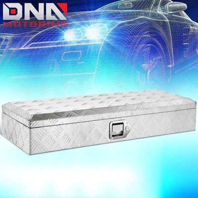 34'' W Aluminum Truck Trailer Trunk Bed Tongue Storage Tool Box w/ Lock & Keys