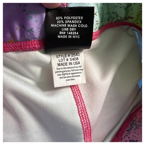 Leggings TEREZ Spandex Arco Iris Salpicaduras Entrenamiento Atlético Compresión Talla Pequeña - Imagen 7 de 7