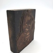 Vintage Litho Plate Advertising Baby Lano Wooden Printing Plate Lithograph Block