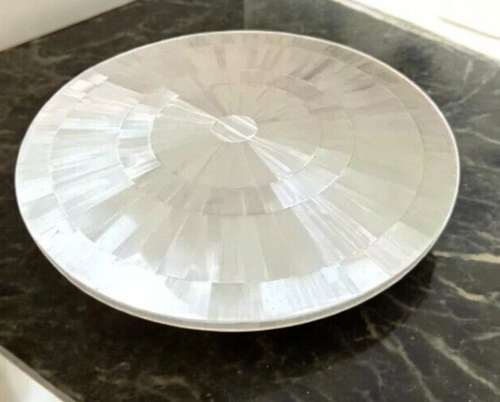 Sofá central redondo de selenita de 24" mesa de centro cristal piedras preciosas curativas pasillo diciembre - Imagen 4 de 7